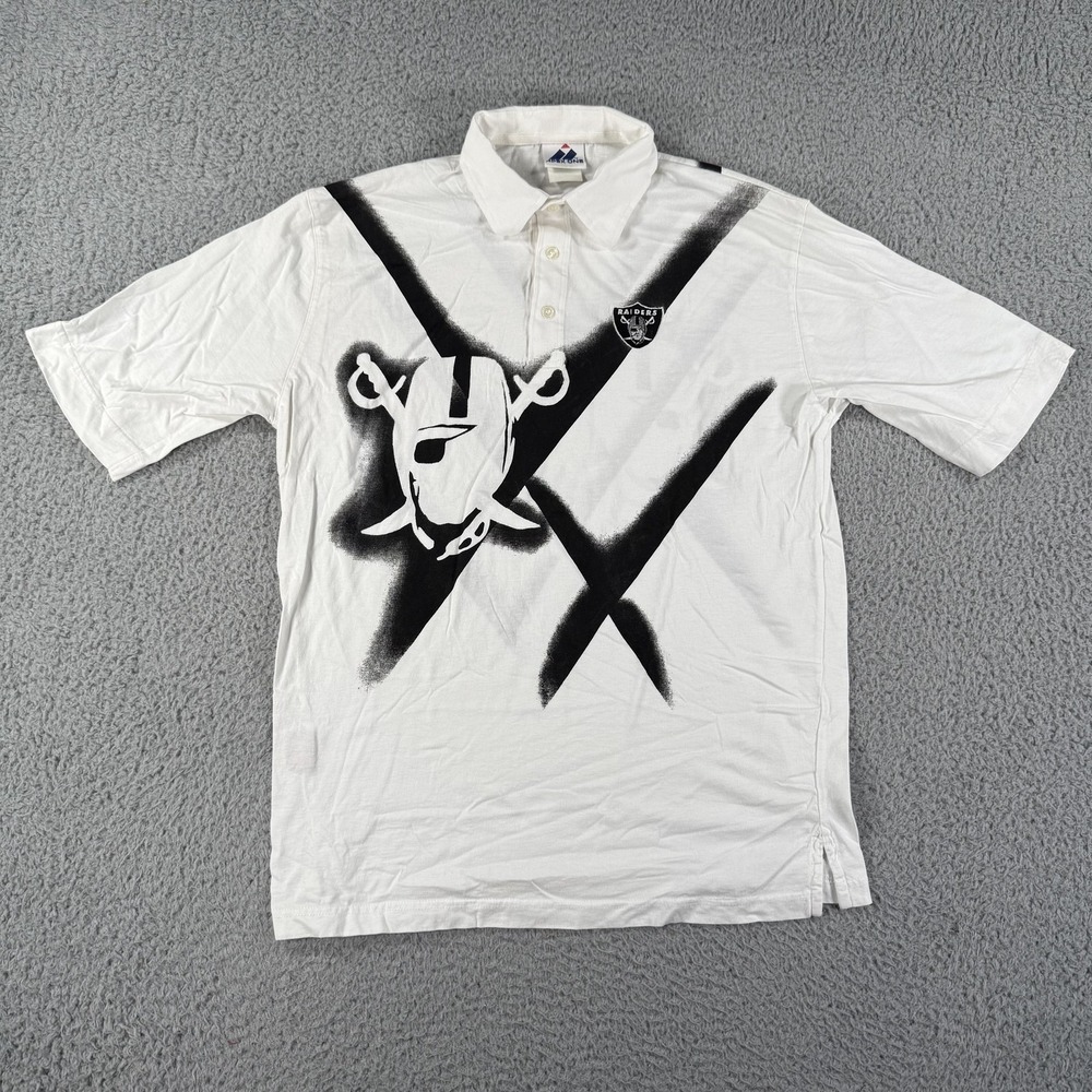 Vintage Las Vegas Raiders Shirt Mens Large‎ White NFL Football Apex One 90s Tee